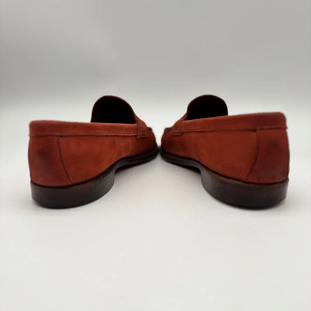 GH Bass Weejuns Heritage Collection Rust Nubuck Penny Loafers Mens 10 M